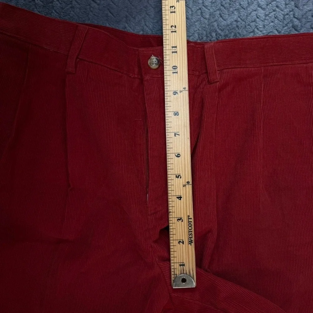 Alan Flusser Pants Mens 34x29 Red Corduroy Pleated Savana Straight NWT Vintage